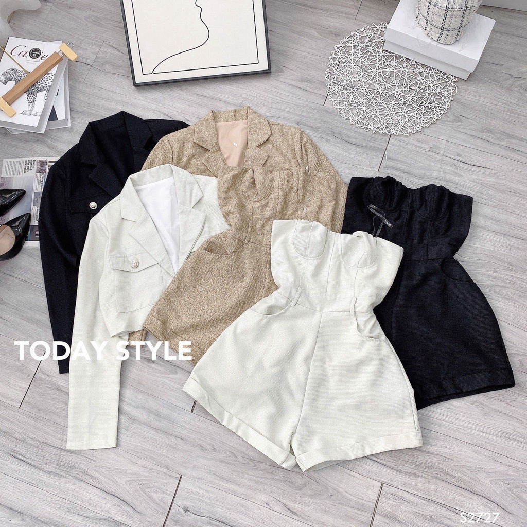 Set Jump 2 Dây Kèm Vest Croptop Today Style S2727 Sang Trọng