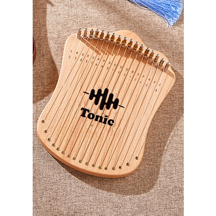 Đàn Lyre 17 dây cầm tay thương hiệu Tonic Kalimba cho bạn mới tập chơi - Tặng sticker, tuner, túi rút, tab TONIC-LY00S3