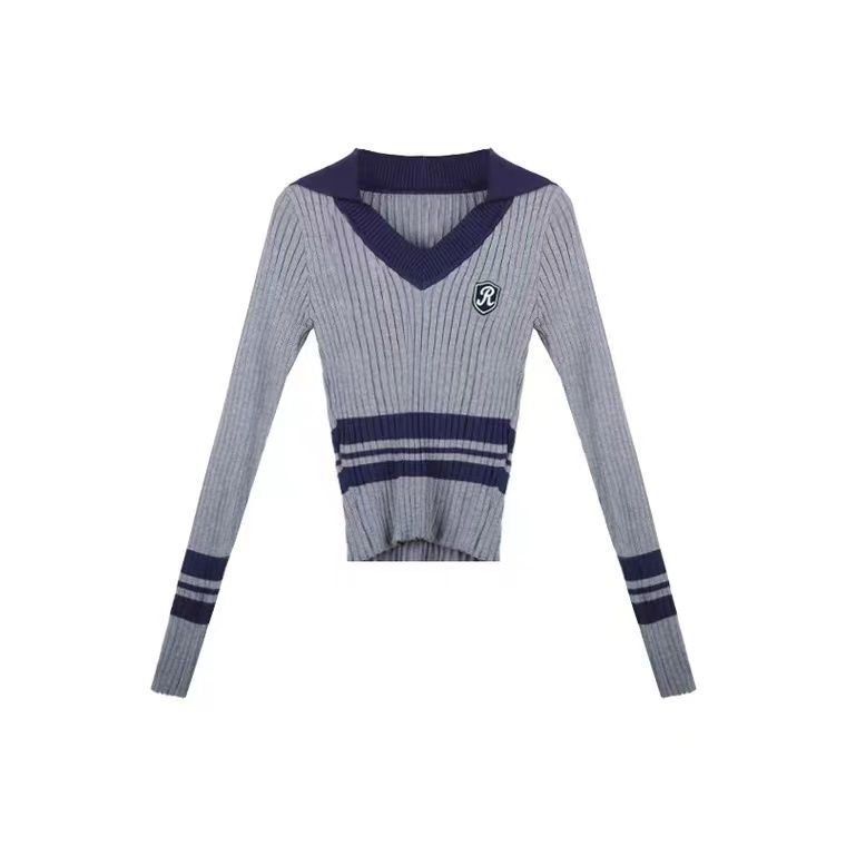 Áo Dệt Kim Tay Dài Cổ polo Thời Trang Thu Đông Dành Cho Nữ