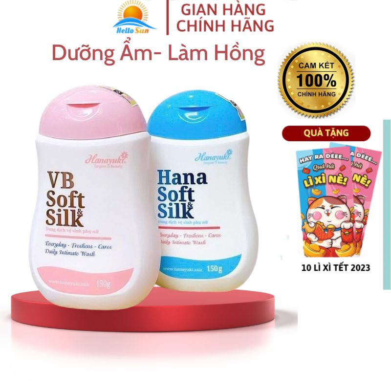 Dung dịch vệ sinh phụ nữ hana soft silk hanayuki, dung dịch hana soft silk khử mùi trẻ hóa vùng kín chai 150ml- HelloSun
