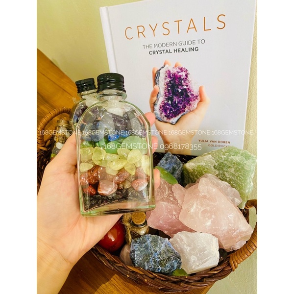 Hũ đá Chakra 7 luân xa các loại, 7 chakra stones