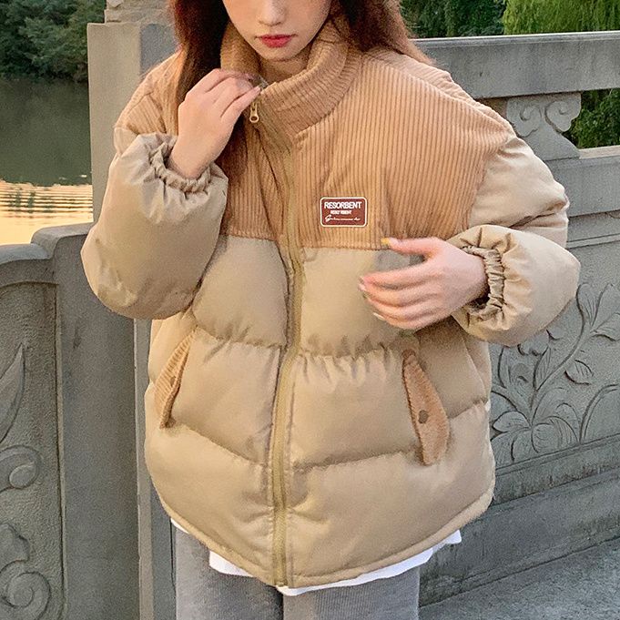 Áo bông dày kiểu Hàn Quốc rộng rãi giữ ấm