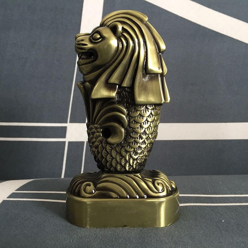 Tượng Sư Tử Biển Singapore bằng kim loại cao 18cm