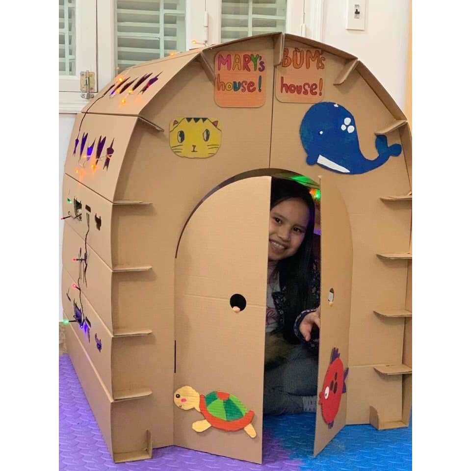 NHÀ GIẤY - NHÀ BẰNG BÌA CARTON - MÓN QUÀ TUYỆT VỜI CHO TUỔI THƠ CỦA BÉ YÊU