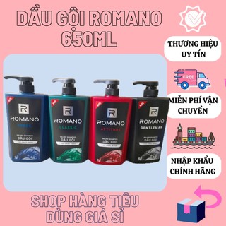 Dầu gội Romano hương nước hoa 650g Classic | Attitude | Force l Gentleman 650ml