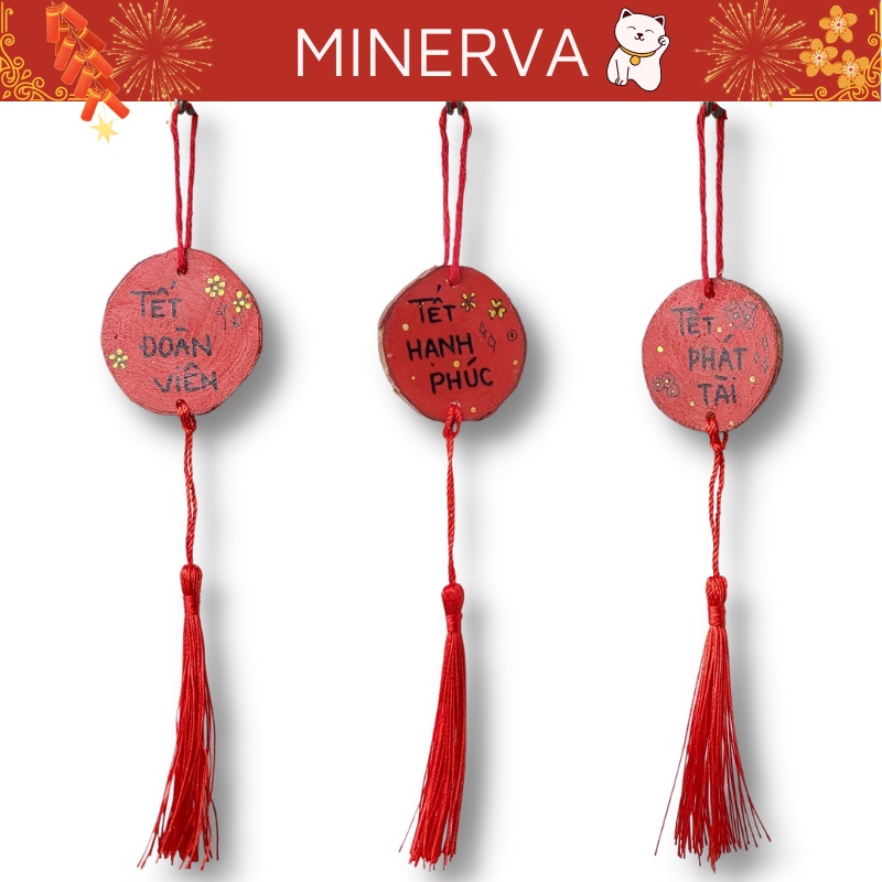 Dây treo tết treo cây mai bằng gỗ trang trí nhà cửa trang trí tết năm mới