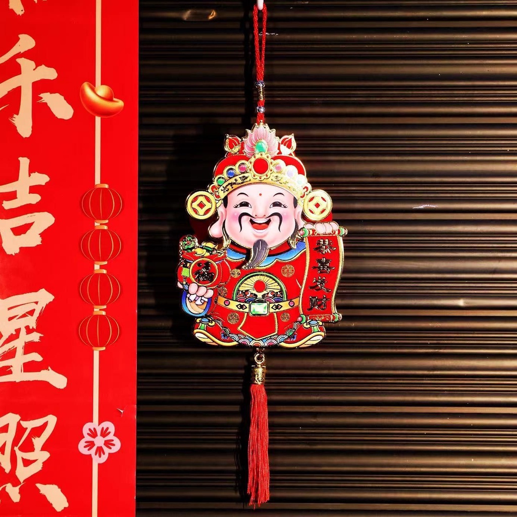 Dải Treo Thần Tài Lắc Đầu Gọi Tài Lộc, Cầu May Mắn Đón Tết 2023. Đồ trang trí Thần Tài Tết Nhiều màu sắc