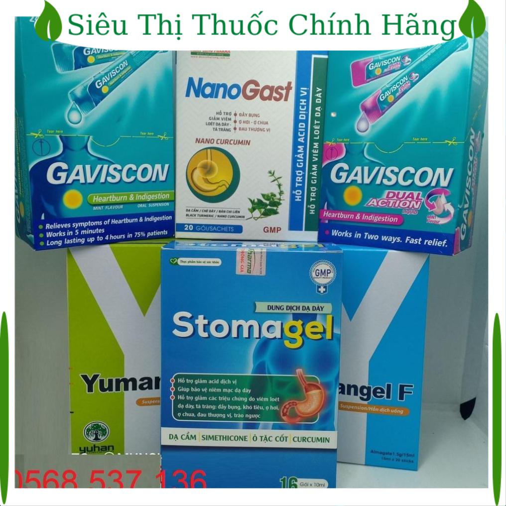 Dung Dịch Đau Dạ Dày Ga visCon & Sữa Dạ Dày Chữ Y Yuman gel, Stomagel, Nanogast Gavisco.n