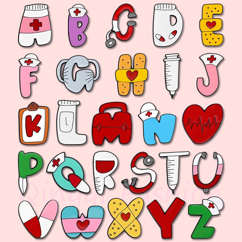 Ghim cài áo MISS ZOE hình 26 chữ cái từ A-Z nhiều màu sắc