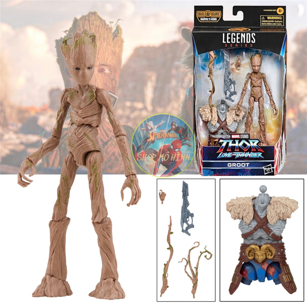 Mô Hình Groot Thor Love And Thunder Marvel Legends Baf Marvel’s Korg tình yêu và sấm sét