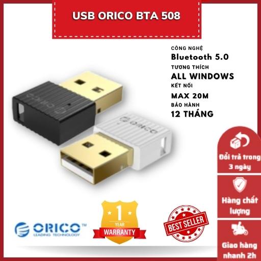 USB Bluetooth 5.0 - Orico BTA 508 - Chính hãng - Dành cho PC, Laptop - Bảo hành 12 tháng