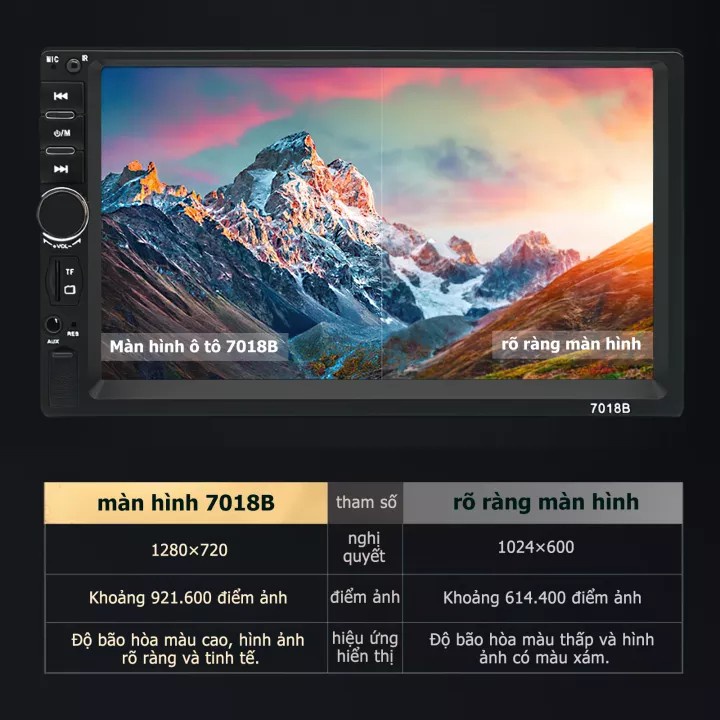Máy Nghe Nhạc MP5 , màn hình android ô tô 7inch 7018B 7 Đôi 2 Din Xe Đài Stereo FM Màn Hình Cảm Ứng Bluetooth MP5 Player