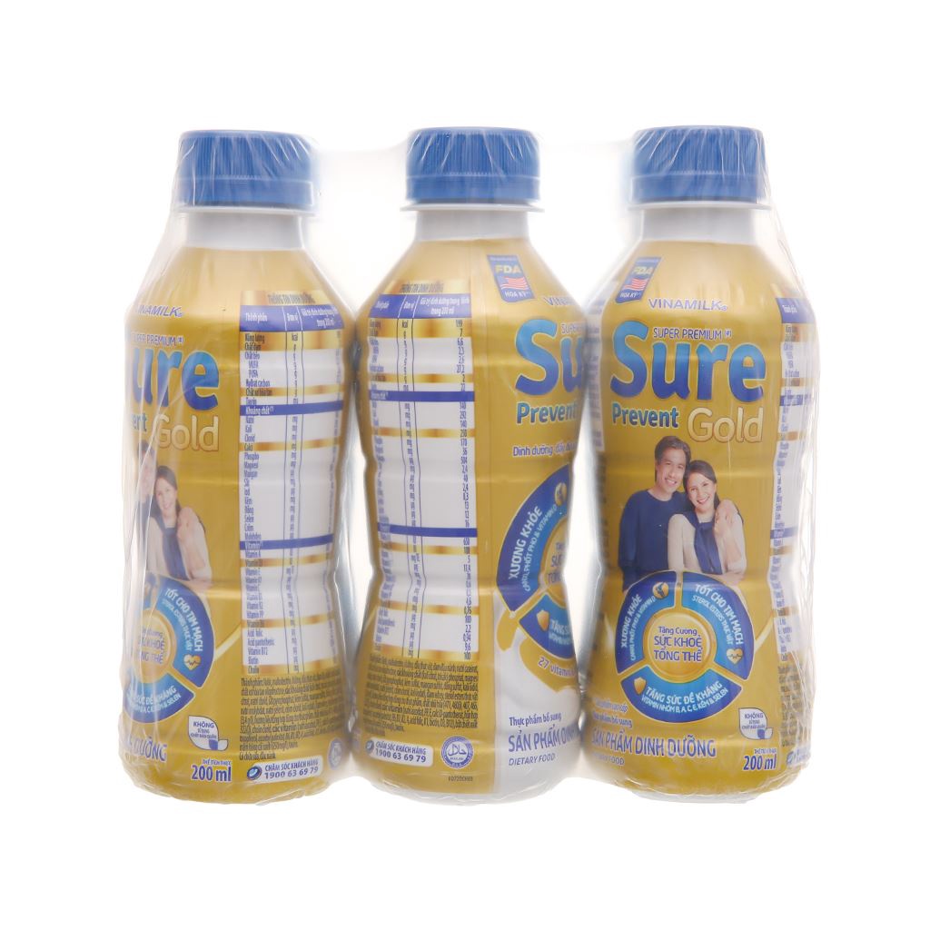 HSD 12T1-2024- Thùng 24 Chai Sữa Bột Pha Sẵn Sure Prevent Gold 200ml