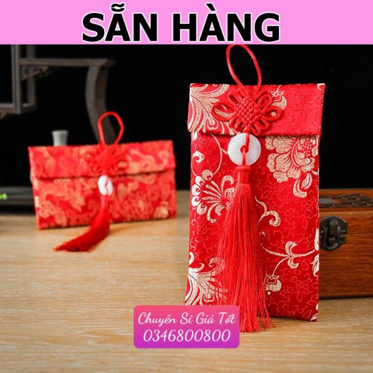 Bao Lì Xì Gấm Tết 2024- Bao Lì Xì Vải Gấm Cao Cấp , Bao Nạp Tài Mùa Cưới Vải Nhung nhiều hoa văn
