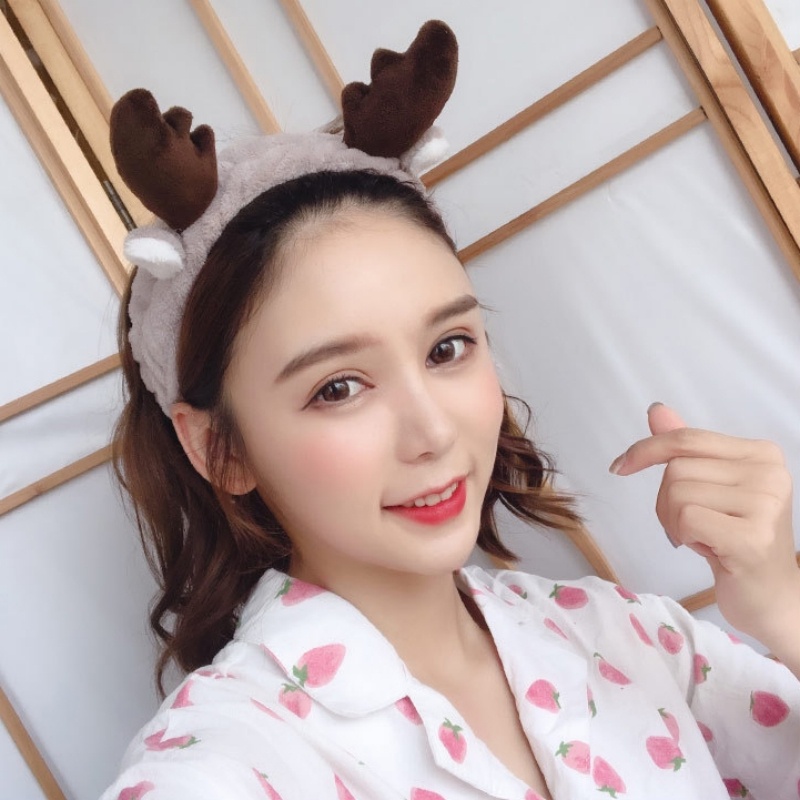 Băng đô BELLA-Bee vải bông thiết kế nơ sừng hươu dễ thương thời trang dành cho nữ