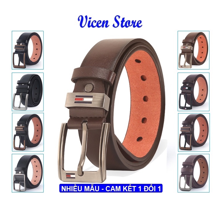Thắt Lưng Da Nam VICENZO Khóa Kim Thép Chống Rỉ Lịch Lãm Sang Trọng. Dây Nịt Nam Classic Cam Kết 1 Đổi 1