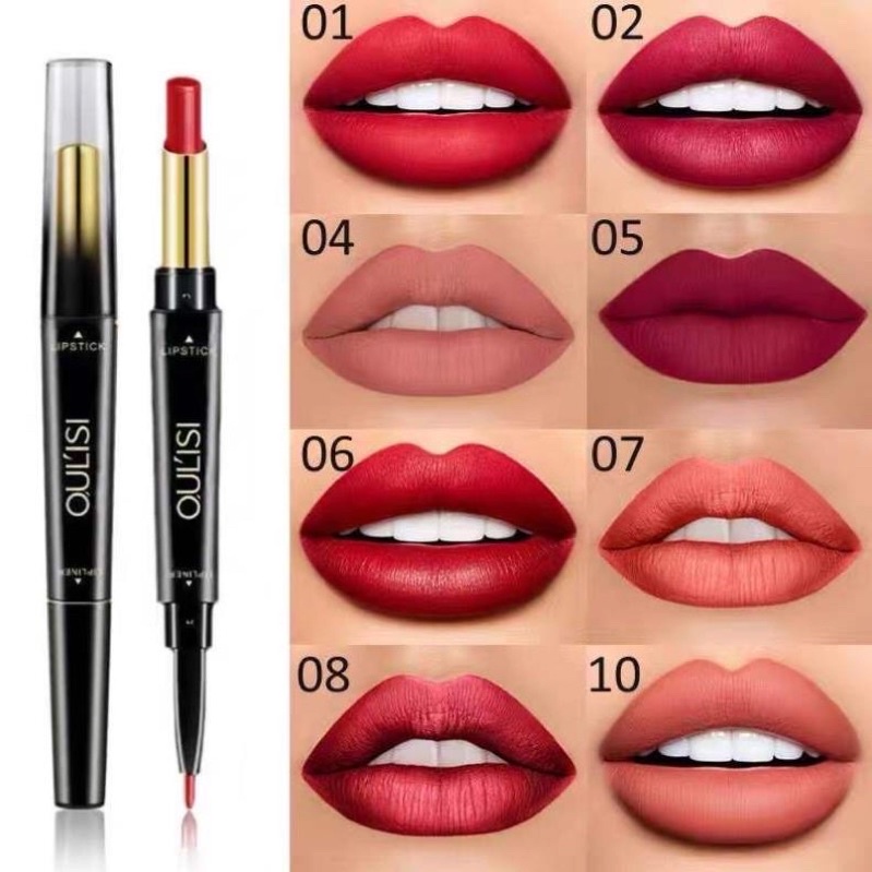 Son Môi 2 Đầu OUL'ISI Son Kẻ Viền Môi Và Thỏi Son Lì HT35SHOP