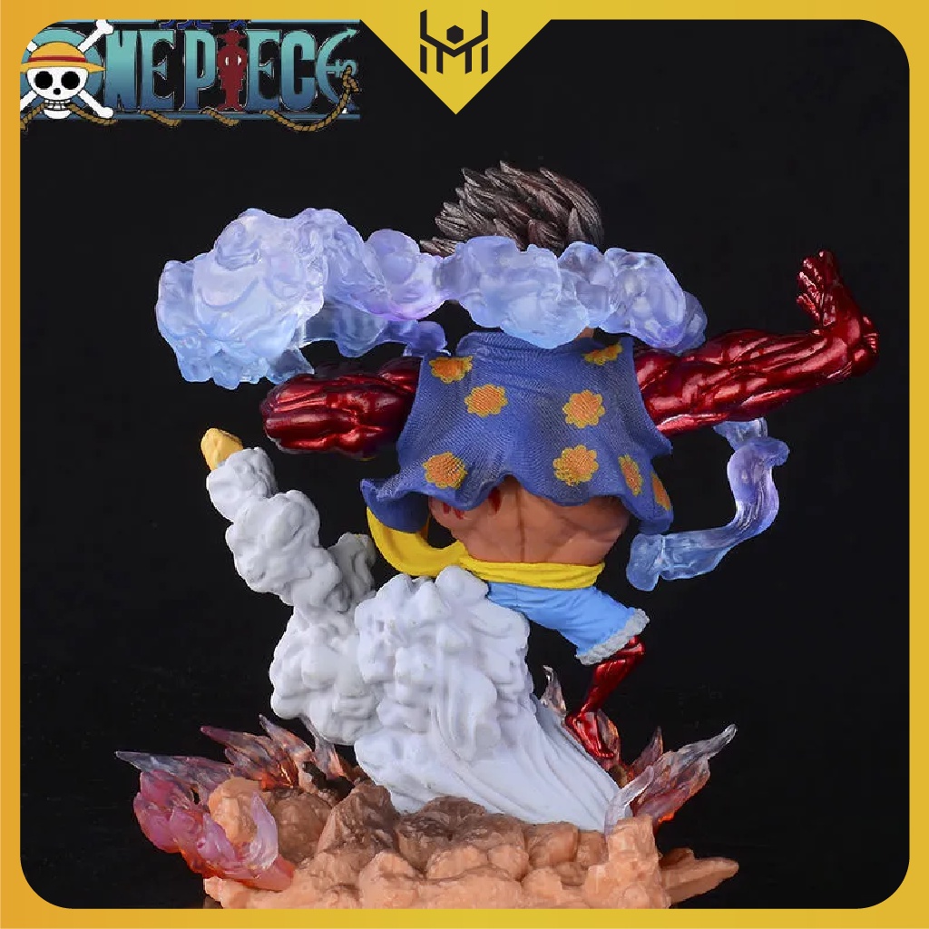 Mô Hình One Piece Luffy, Luffy Gear 4 ở trạng thái chiến đấu, cao 13cm, nặng 350 gram, có hộp màu