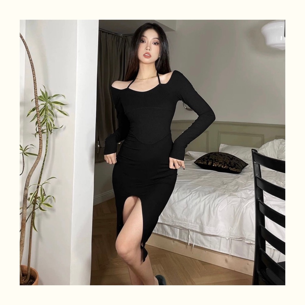 Đầm Hai Dây Màu Sắc Đơn Giản Quyến Rũ Cho Nữ