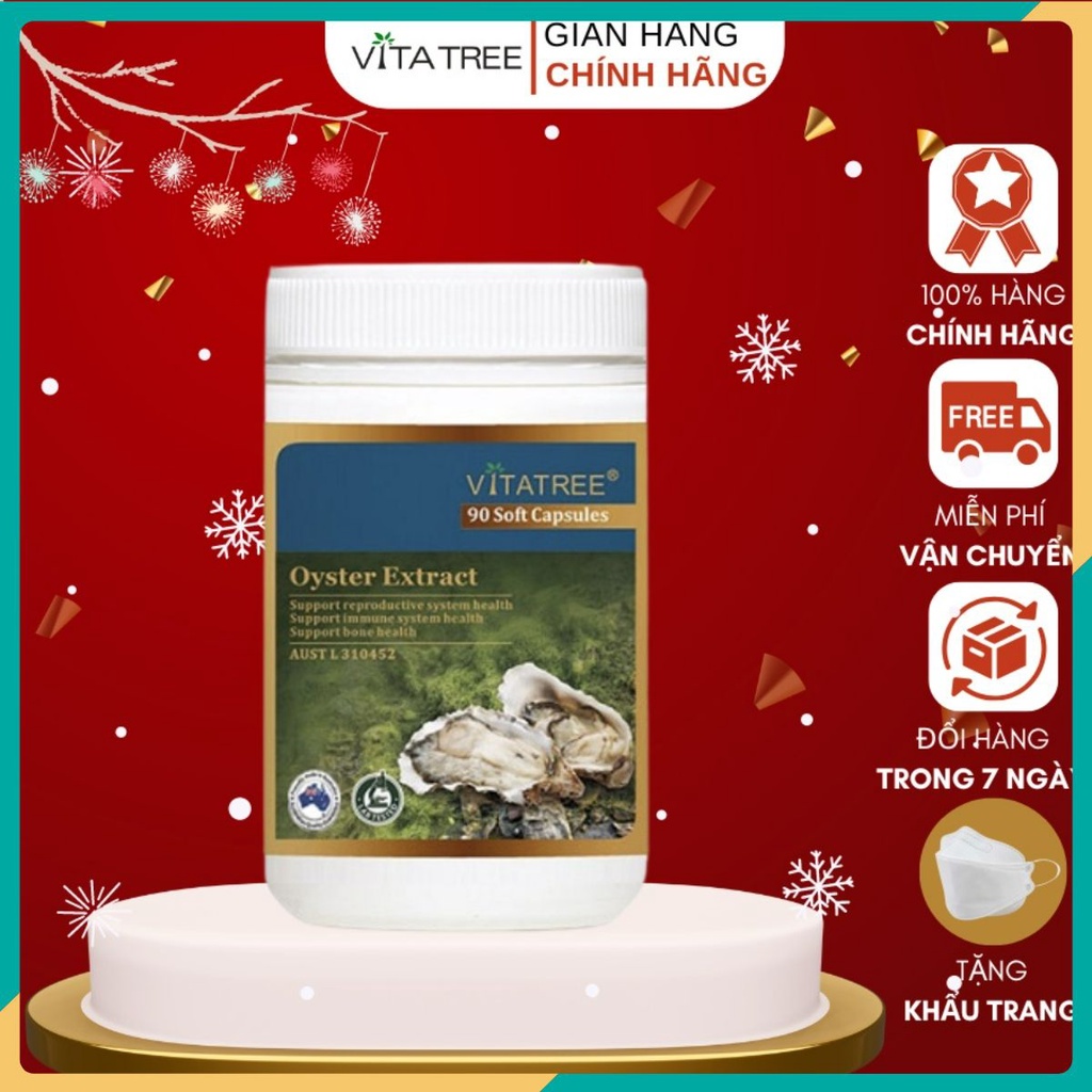 Viên uống tinh chất hàu Vitatree Oyster Extract 90 viên, tăng cường sinh lý nam của Úc [Nhà Thuốc 06
