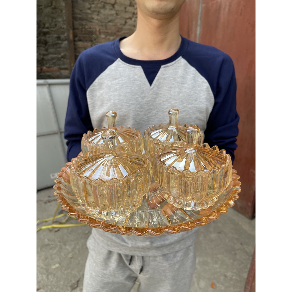 SET thố kèm đĩa đựng hoa quả bánh kẹo sang trọng ngày tết