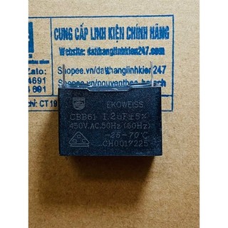 Túi 10 chiếc tụ quạt chân cắm chân kim cbb61 1.2uf 450vac
