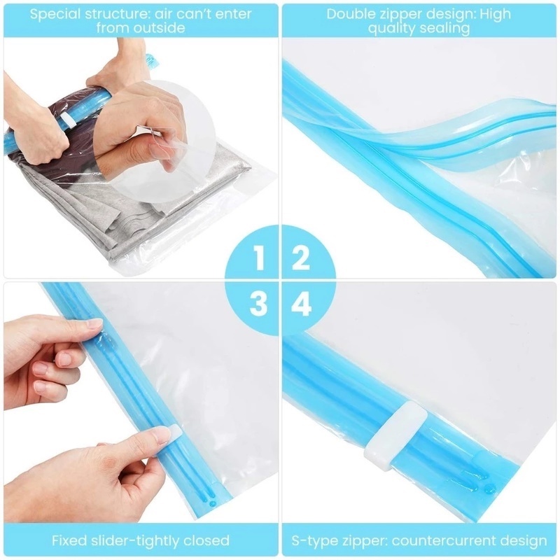 Cuộn Túi Nhựa Hút Chân Không Đựng Quần Áo / Hành Lý Tiết Kiệm Không Gian