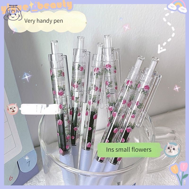 Bút Mực Gel Ngòi 0.5mm In Họa Tiết Hoa Cổ Điển Dành Cho Học Sinh / Văn Phòng HBYUK