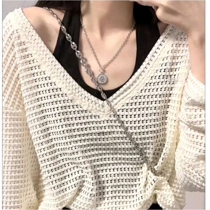 Set áo Quảng Châu nữ gồm áo thun yếm bên trong và áo lưới bên ngoài hot 2022