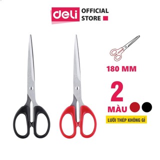 [COMBO 3/1] Kéo văn phòng 175mm Deli - Đen/Đỏ  - E6009 .