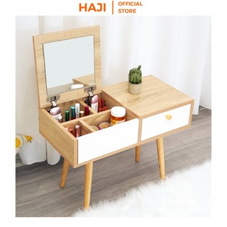 Bàn trang điểm mini ngôì bệt chân gỗ sồi hiện đại - a143