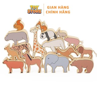 Bộ đồ chơi xếp gỗ cân bằng động vật toystore FUDAER