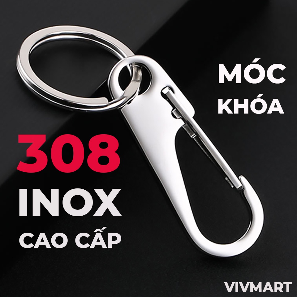 Móc Treo Chìa Khóa Xịn Inox 308 Đẳng Cấp Cho Nam Và Nữ - Cài Thắt Lưng, Treo Xe Máy, Ô Tô