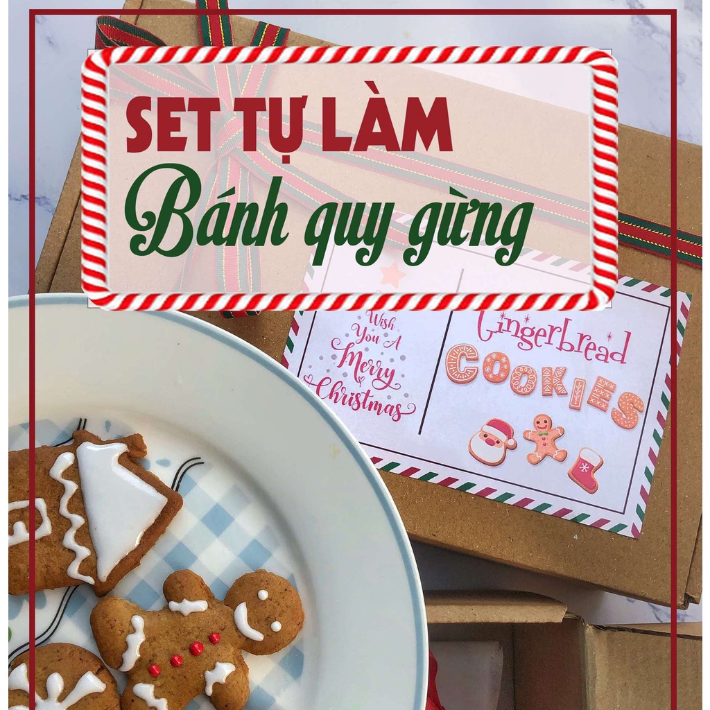 (Ship HN) Set tự làm bánh quy gừng tiện lợi, khuôn giao ngẫu nhiên