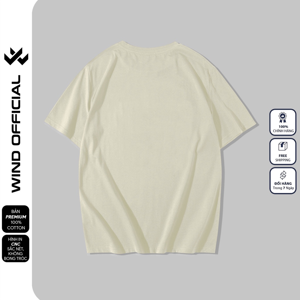 Áo thun tay lỡ nam nữ WIND LOTSO 65% cotton phông dáng rộng nam nữ oversize