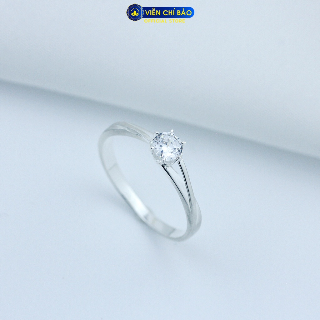 Nhẫn bạc nữ xoắn đính đá chất liệu bạc 925 thời trang phụ kiện trang sức Viễn Chí Bảo N400588