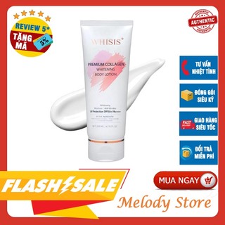 Kem dưỡng thể trắng da whisis chống nắng - premium collagen whitening body lotion 200ml