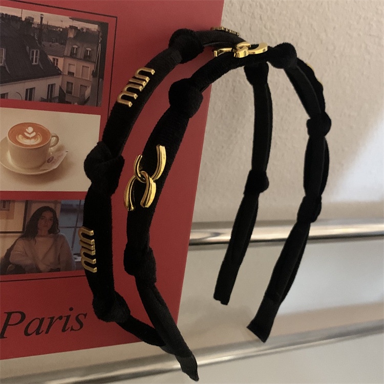 Băng Đô Cài Tóc Vải Nhung Mỏng Dạng Xoắn Phong Cách retro Pháp