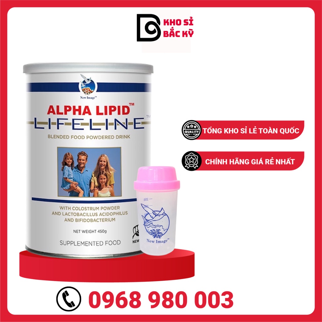 Combo Sữa Non Alpha Lipid Lifeline New Zealand Hộp 450g Cho Người Già, Người Bệnh, Bà Bầu, Trẻ Em Kèm Ly Chính Hãng