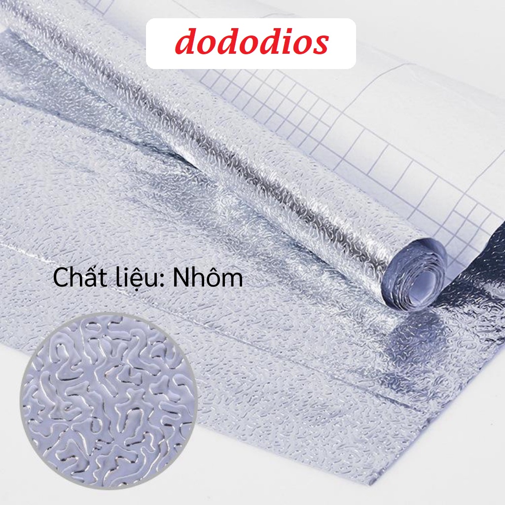 Giấy bạc dán bếp cách nhiệt dododio Cuộn decal dán tường nhà bếp chống thấm bền đẹp (1 cuộn kích thước 2mx60cm, 3mx60cm)