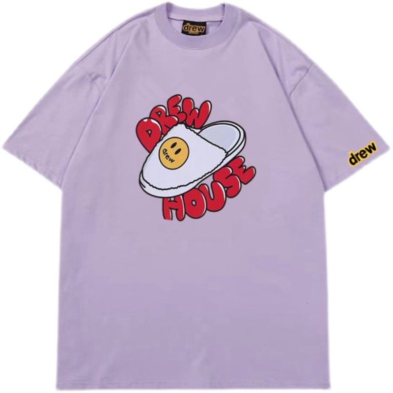 Áo Thun cotton Cổ Tròn Dáng Rộng Tay Ngắn Thoải Mái In Chữ Và Mặt Cười Thời Trang