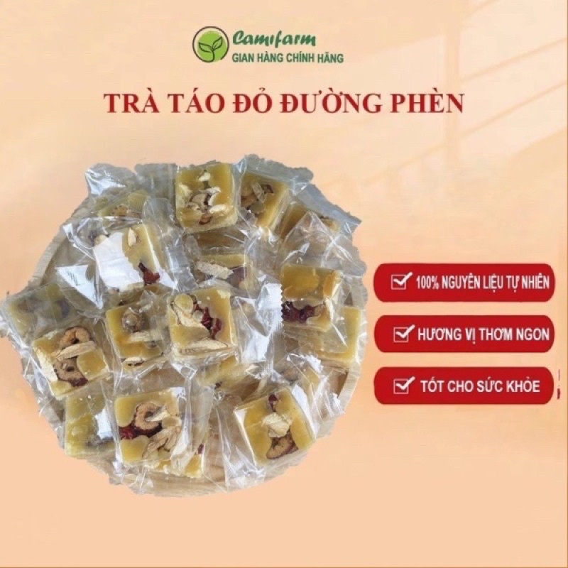 Trà gừng táo đỏ đường phèn Camifarm thanh nhiệt, hỗ trợ giảm cân, ngủ ngon