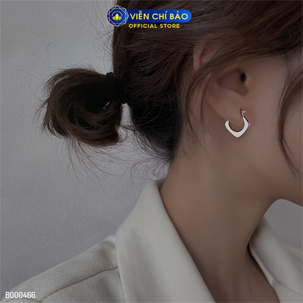 Bông tai vuông trơn new chất liệu bạc Thái 925 thời trang phụ kiện trang sức nữ Viễn Chí Bảo B000466