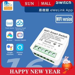 Ewelink công tắc thông minh mini bộ ngắt wifi 16a hỗ trợ điều khiển 2 chiều hẹn giờ công tắc không dây ứng dụng điều khiển bằng giọng nói từ xa cho alexa google-sun. vn