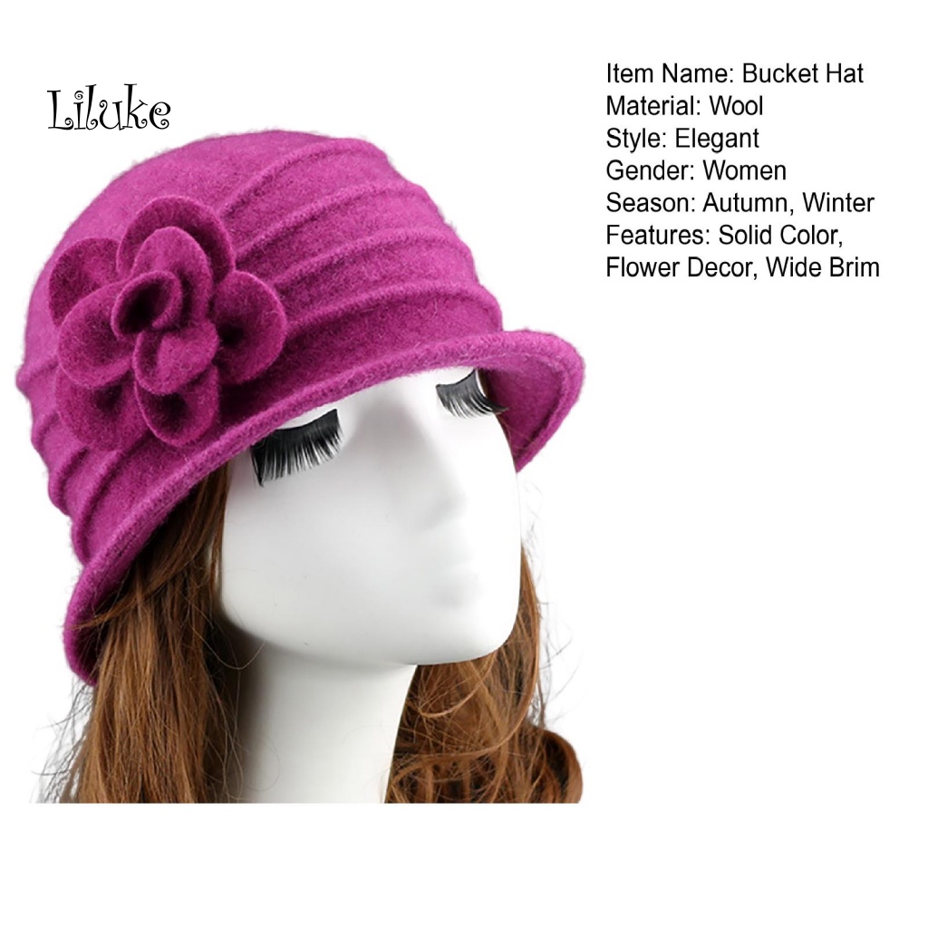 Mũ Len Đính Hoa Thanh Lịch Nữ Tính