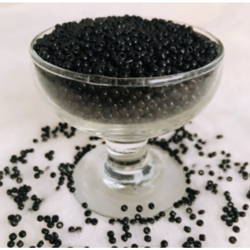 100g Hạt cườm đen kích thươc 4mm, 8mm