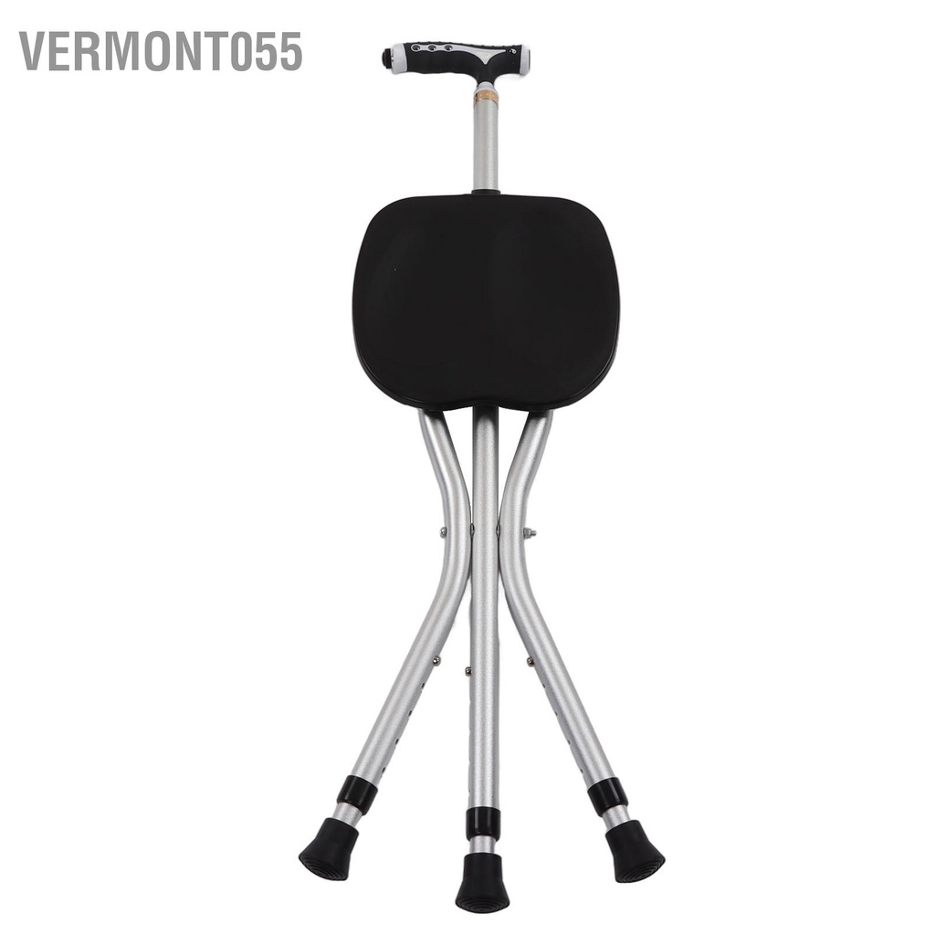 Vermont055 Phân Mía Có Thể Gập Lại Chống Trơn Trượt Điều Chỉnh Chiều Cao Ghế Nạng Hợp Kim Nhôm Đèn Pin Cho Người Tuổi