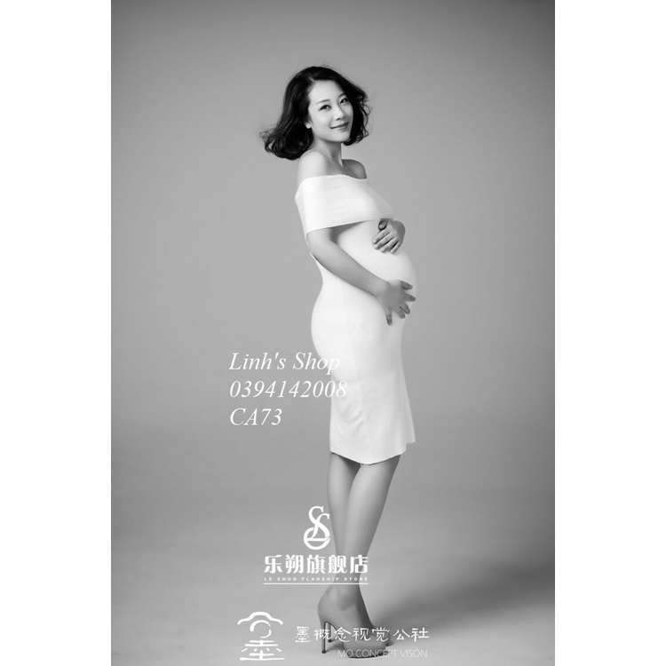 Đầm dệt kim dáng ôm làm đạo cụ chụp ảnh thời trang dành cho mẹ bầu CA73