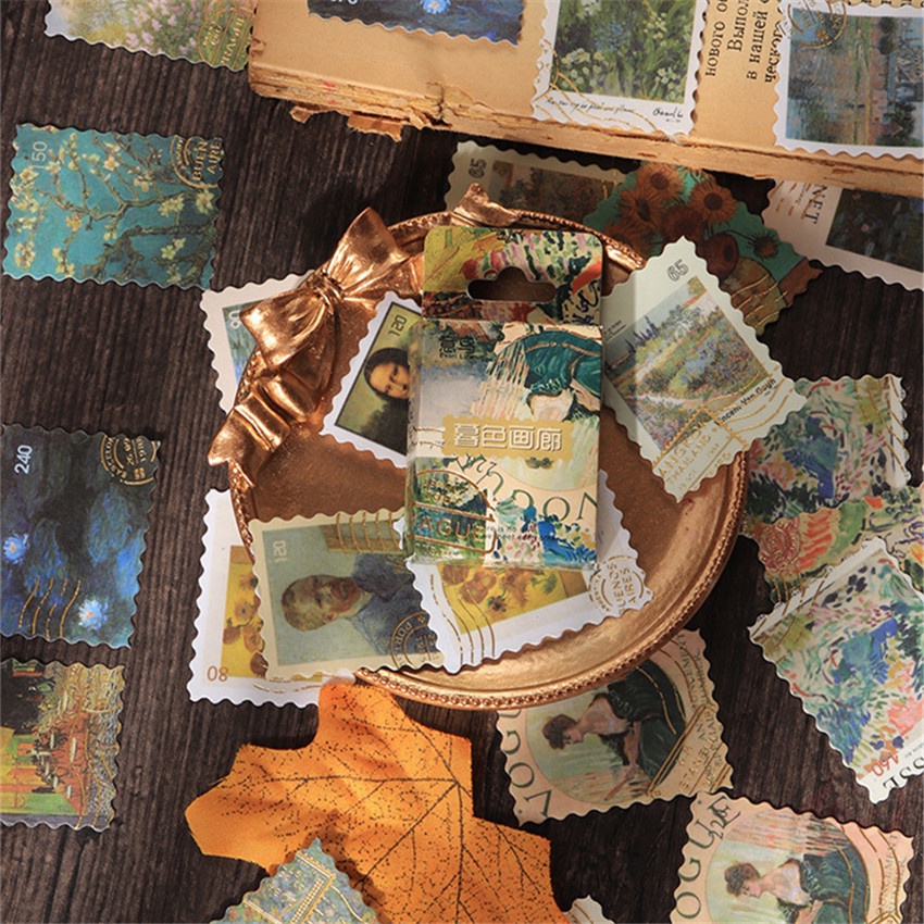 Hộp 45 Món Đồ Chơi Chất Lượng Cao ❉ Miếng Dán Niêm Phong Tem Nghệ Thuật ❉ Sticker Dán Trang Trí Sổ Nhật Ký DIY