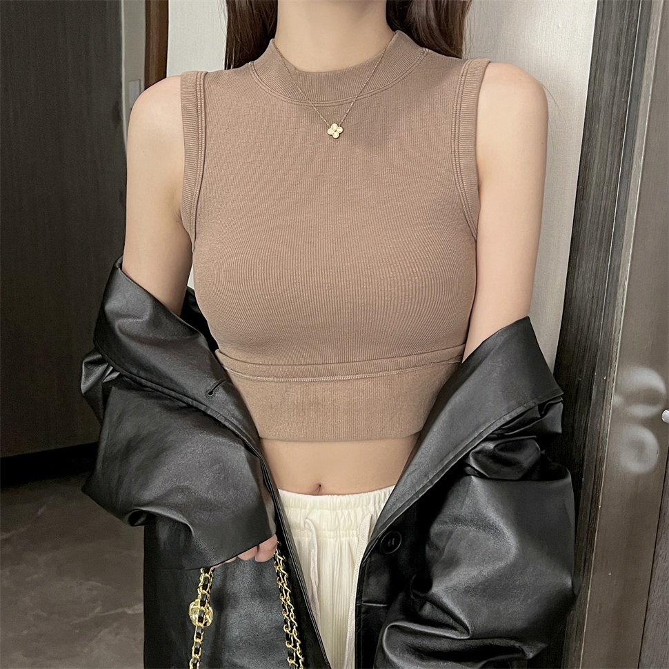 Áo Thun Sát Nách Cổ Tròn Màu Trơn Đơn Giản Thời Trang Dễ Phối Đồ